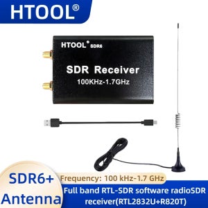 SDR6 풀 밴드 수신기 100KHz-1.7GHz 고성능 풀 밴드 RTL-SDR 수신기 RTL2832U 칩 기반
