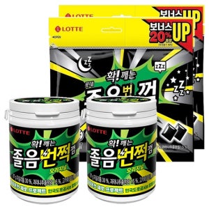 롯데 졸음번쩍껌 용기 87g 2개+트윈리필 105g 2개