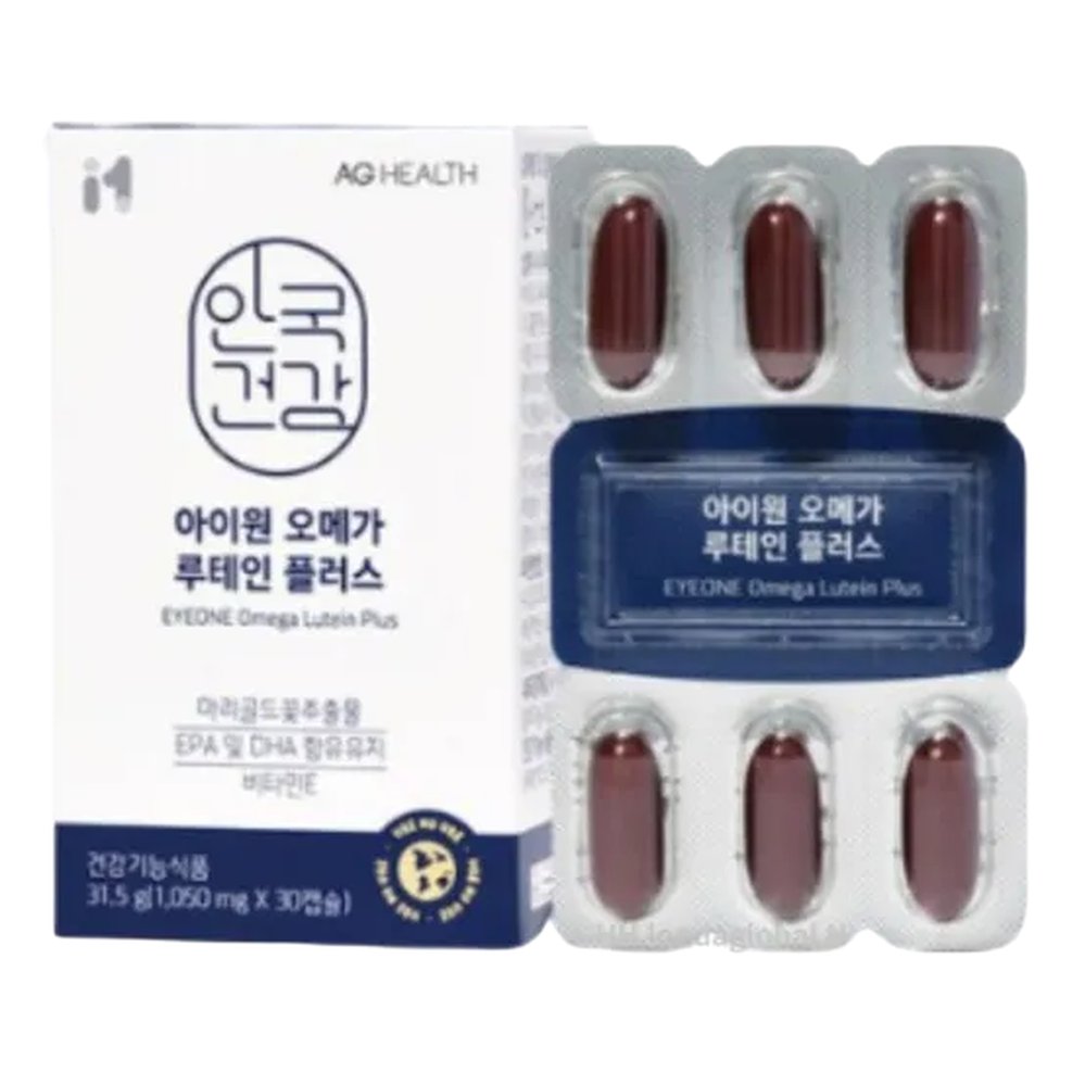 안국건강 아이원 오메가 루테인 플러스 눈건강 30캡슐 1개 30정