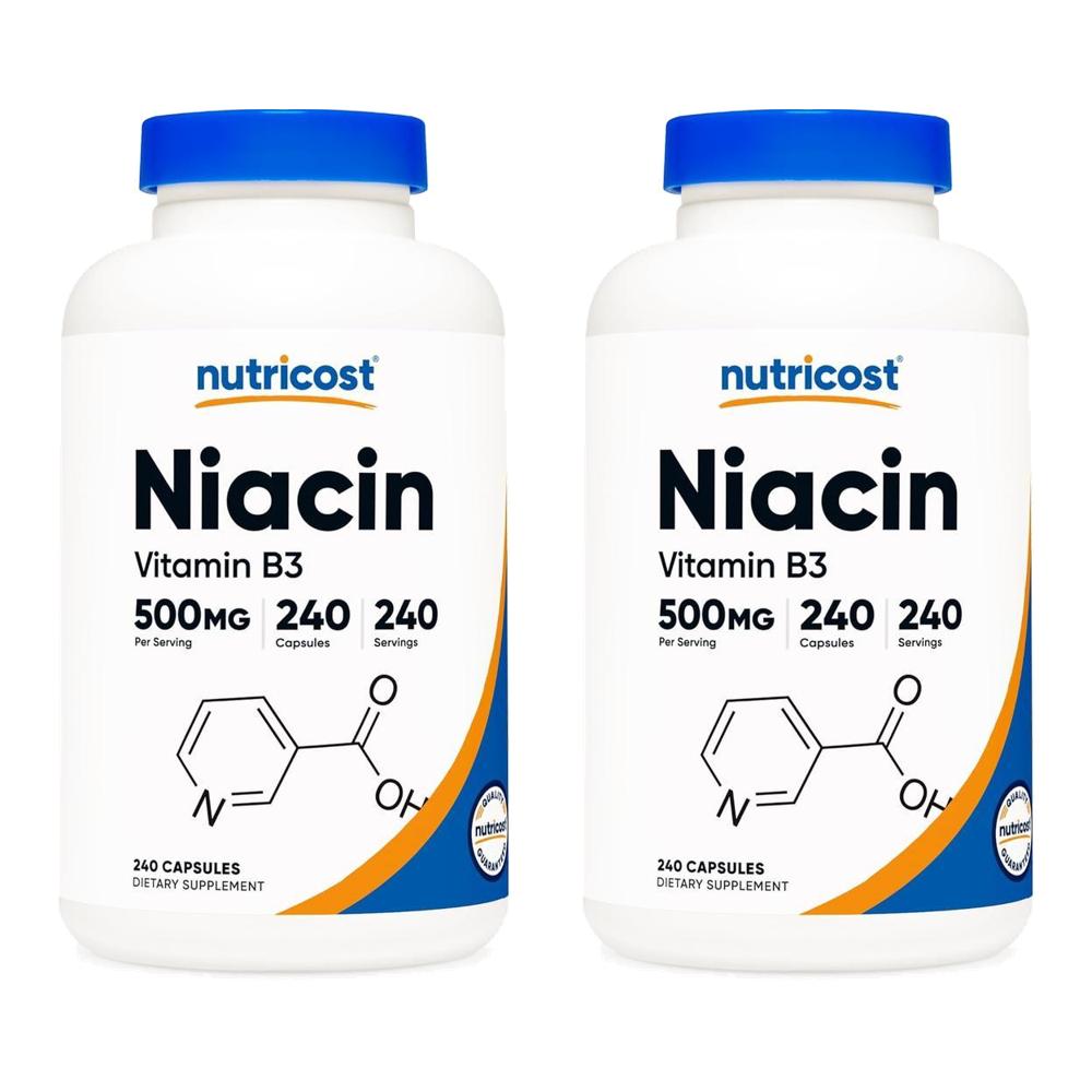 Nutricost 뉴트리코스트 니아신 비타민 B3 500mg 240정 2개