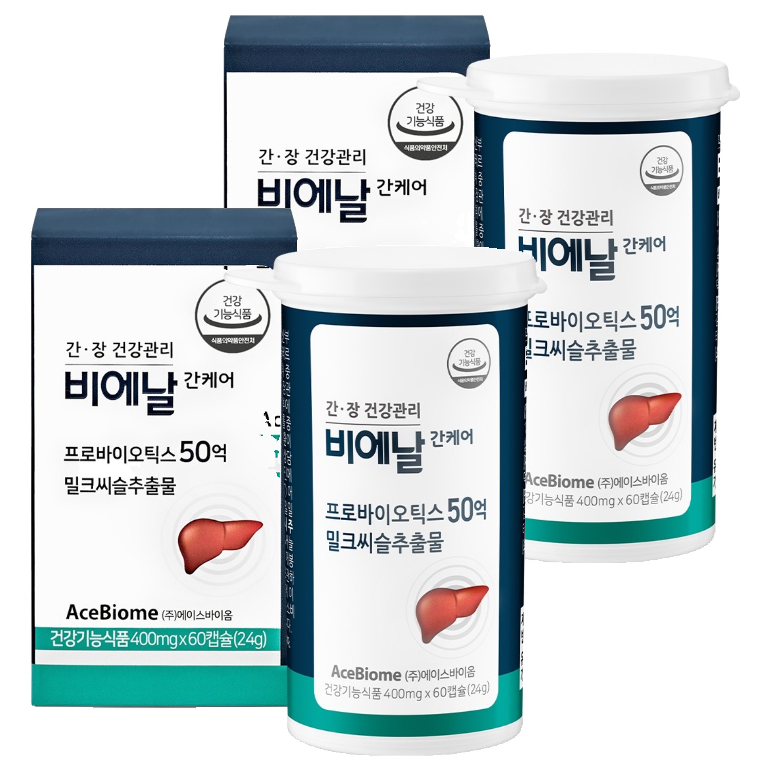 에이스바이옴 비에날 간케어 밀크씨슬 60정 2박스