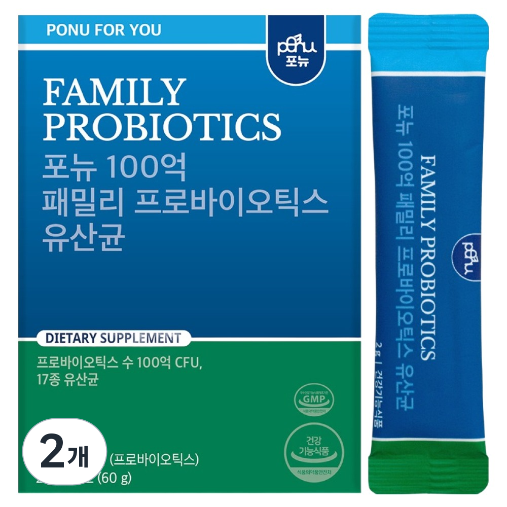 포뉴 100억 패밀리 프로바이오틱스 유산균 30회분 60g 2개