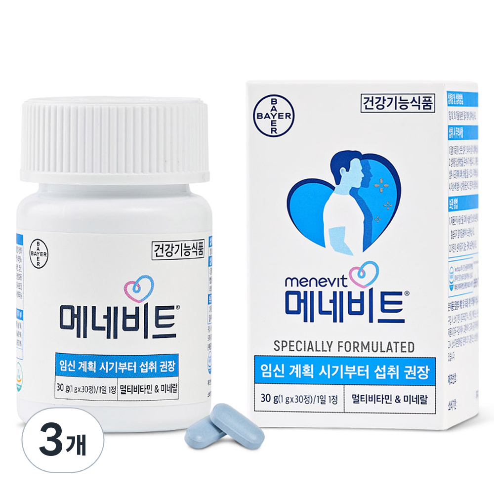 메네비트 남성용 임신준비 멀티 비타민 30g 30정 3개