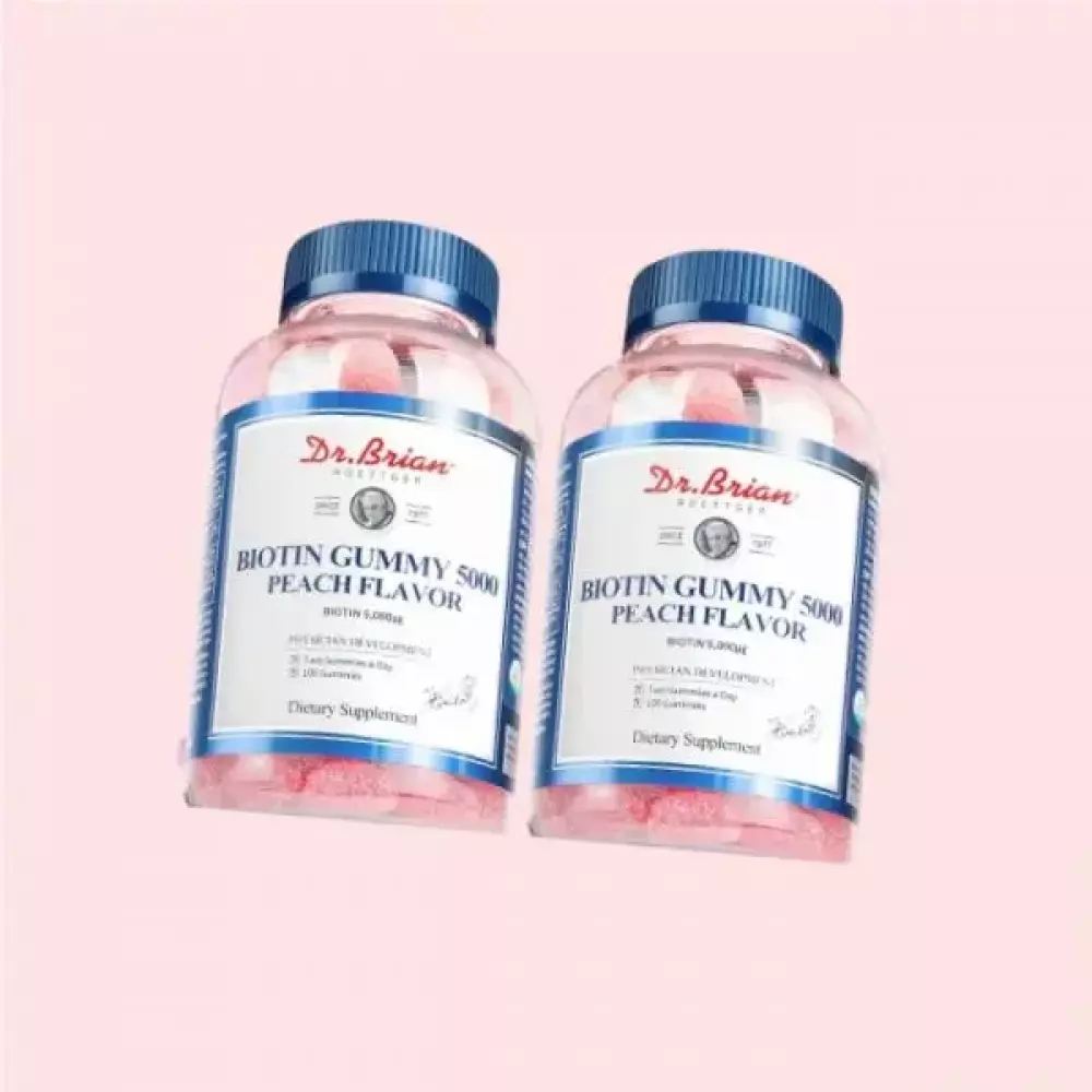 닥터브라이언 100일분 비오틴 5000 복숭아맛 젤리 100 2개 3000mg x 4615410 1개 100정