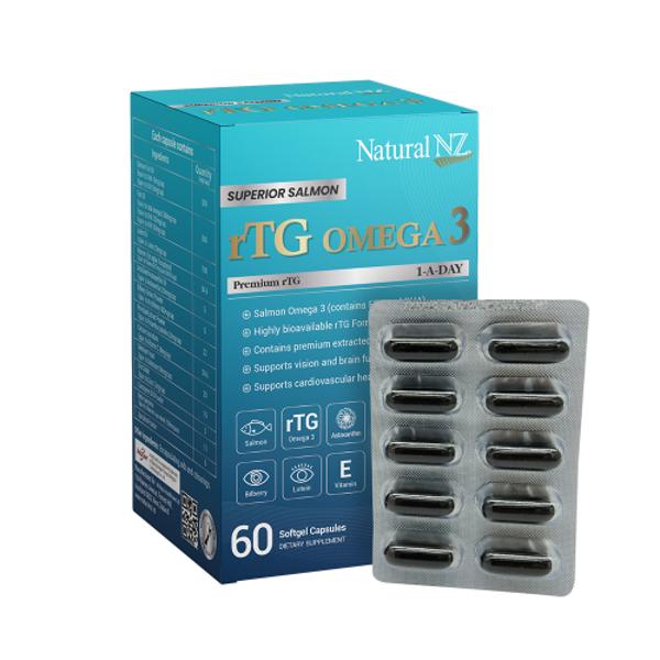 Natural NZ 내추럴엔젯 수퍼리얼 연어 rTG 오메가3 플러스 루테인 5개