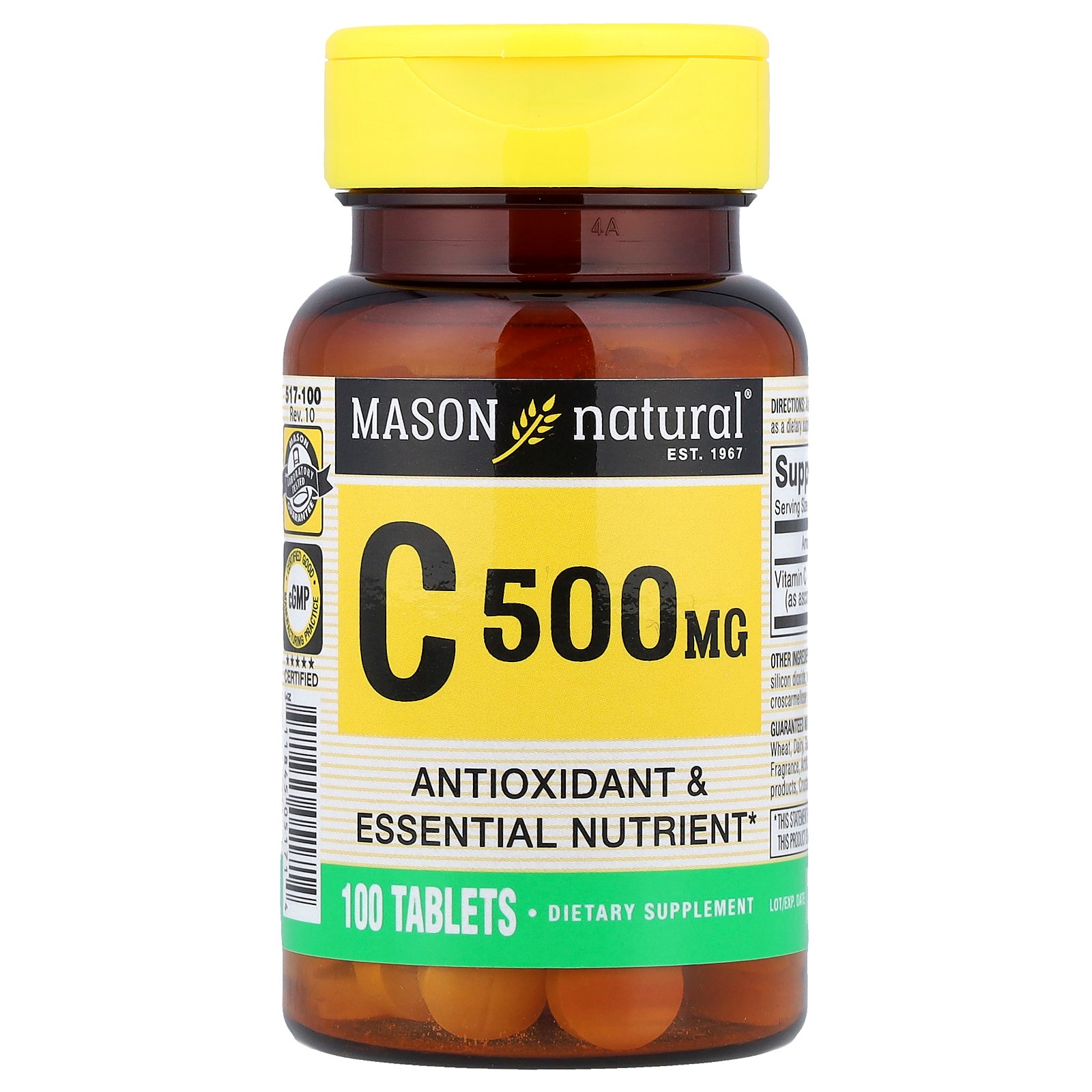 Mason Natural 비타민C 500mg 100정 4개