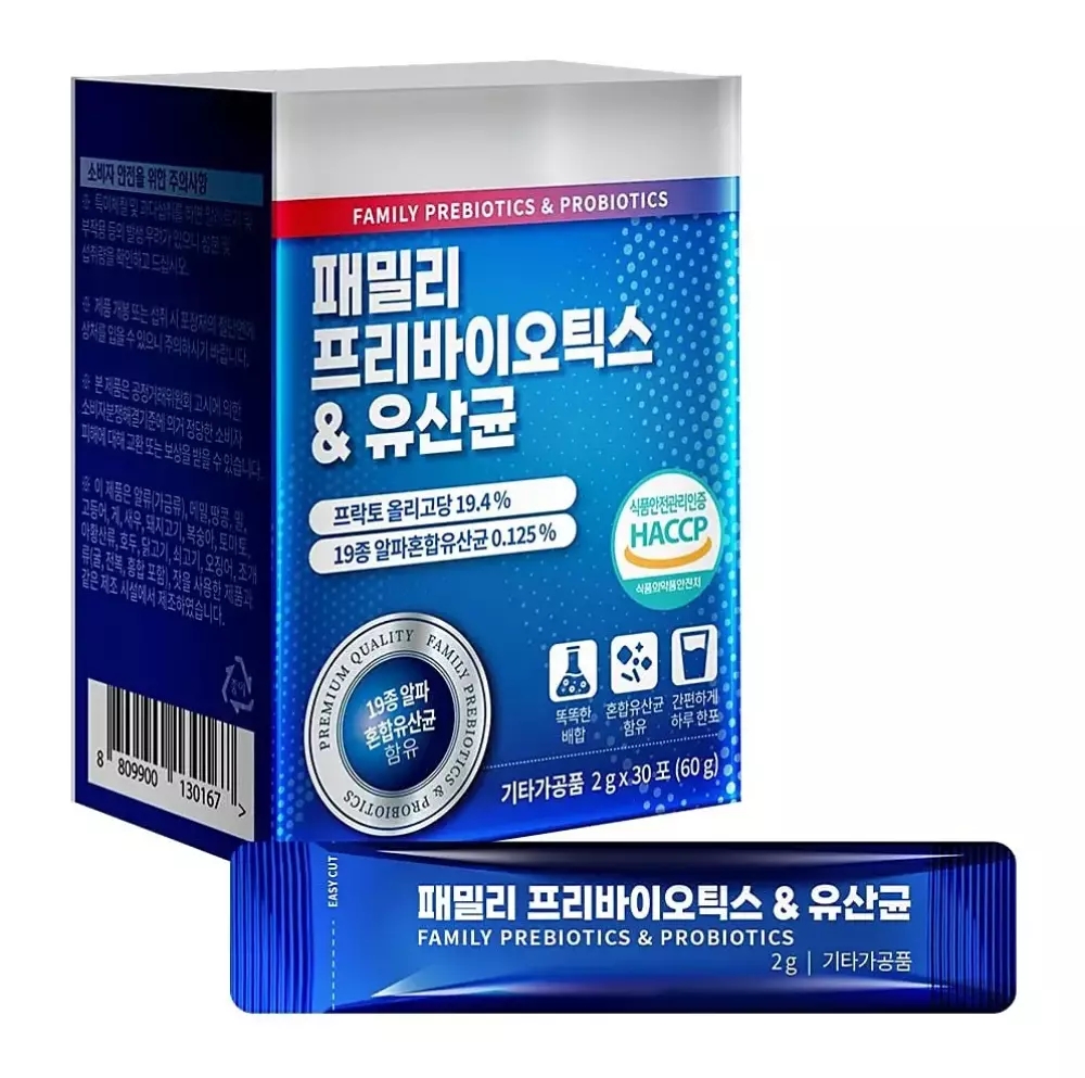 패밀리 프리바이오틱스 프로바이오틱스유산균 2g x 30포 프락토올리고당 프로바이오틱스 1개