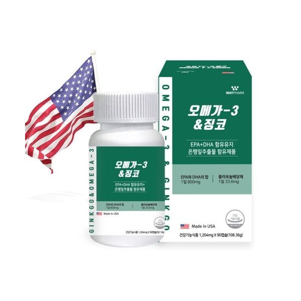 웨이팜 오메가-3&징코 1204mg x 90캡슐