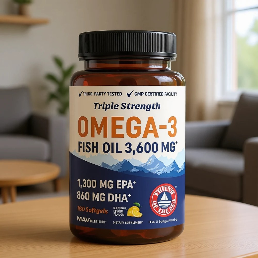 MAV 트리플 스트렝스 오메가3 피쉬오일 3600mg EPA DHA 2100mg 180정 1개