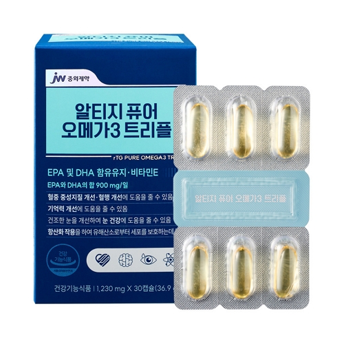 <b>JW중외제약</b> 알티지 퓨어 <b>오메가3</b> 트리플 1230mg x 30캡슐, 1개