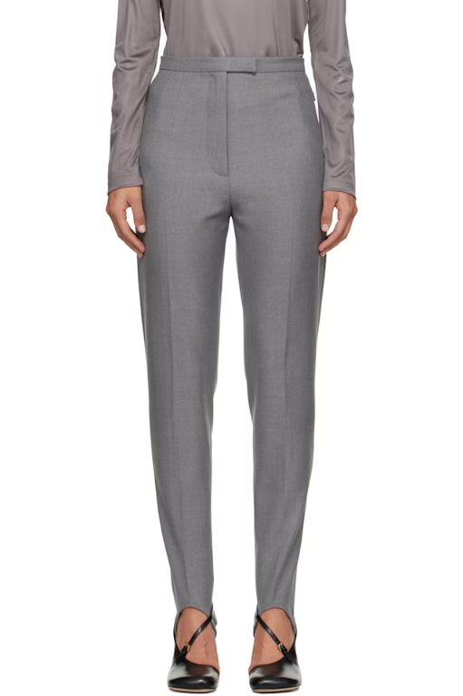 드리스반노튼 Gray Stirrup Trousers 252358F087031