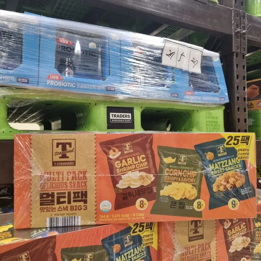 T STANDARD <b>멀티</b>팩 맛있는 스낵 744G (25입) 트레이더스 과자