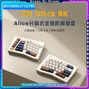 Keychron Z11 울트라 스플릿 기계식 키보드 무선 트라이 모드 듀얼 8K 알루미늄 합금 바디 저지연 게이밍 키보드 사무용
