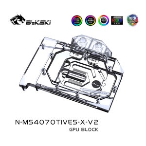 Bykski N-MS4070TIVES-X-V2 워터 블록 MSI GeForce RTX 4070 Ti VENTUS 3X 12G OC GPU 카드용 / 구리 냉각 라디에이터 AURA
