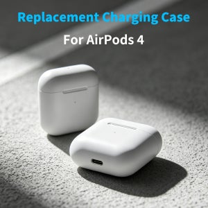 AirPods 4용 교체용 무선 충전 케이스 Type-C 포트 450mAh 충전 박스 BT 페어링 헤드폰 교체 액세서리