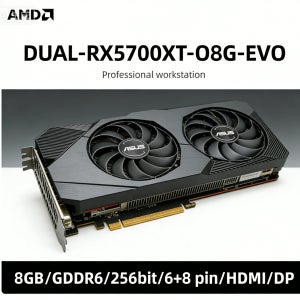 AMD RX 5700 XT 듀얼 RX5700XT O8G EVO & RX5700 8GB GDDR6 256비트 그래픽 카드 PCI-E 4.0 HDMI DP 6핀+8핀 게임 또는 사무용