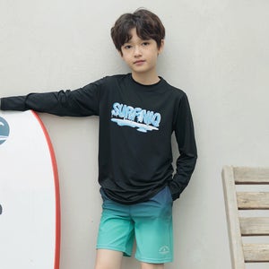 [SET] 아동 주니어 아이스 서프 래쉬가드+그라데이션 비치 반바지 세트