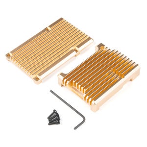 PRT-15774 Aluminum Heatsink Case for Raspberry Pi 4 - Heliodor Gold