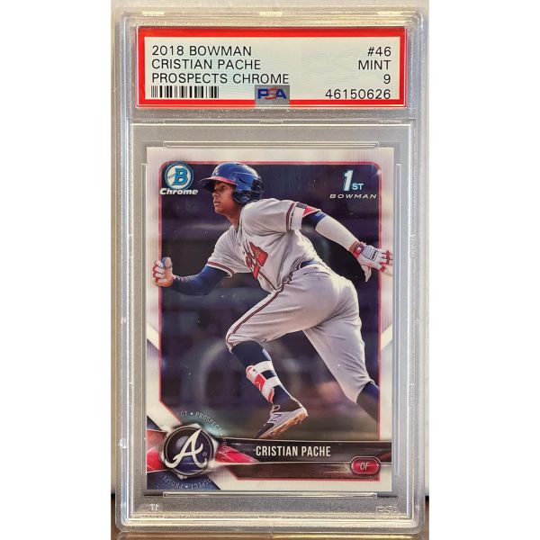 크리스찬 파체 PSA 9 민트 등급 1st Bowman 크롬 카드 수집용 야구 2018 유망주 BCP46 브레이브