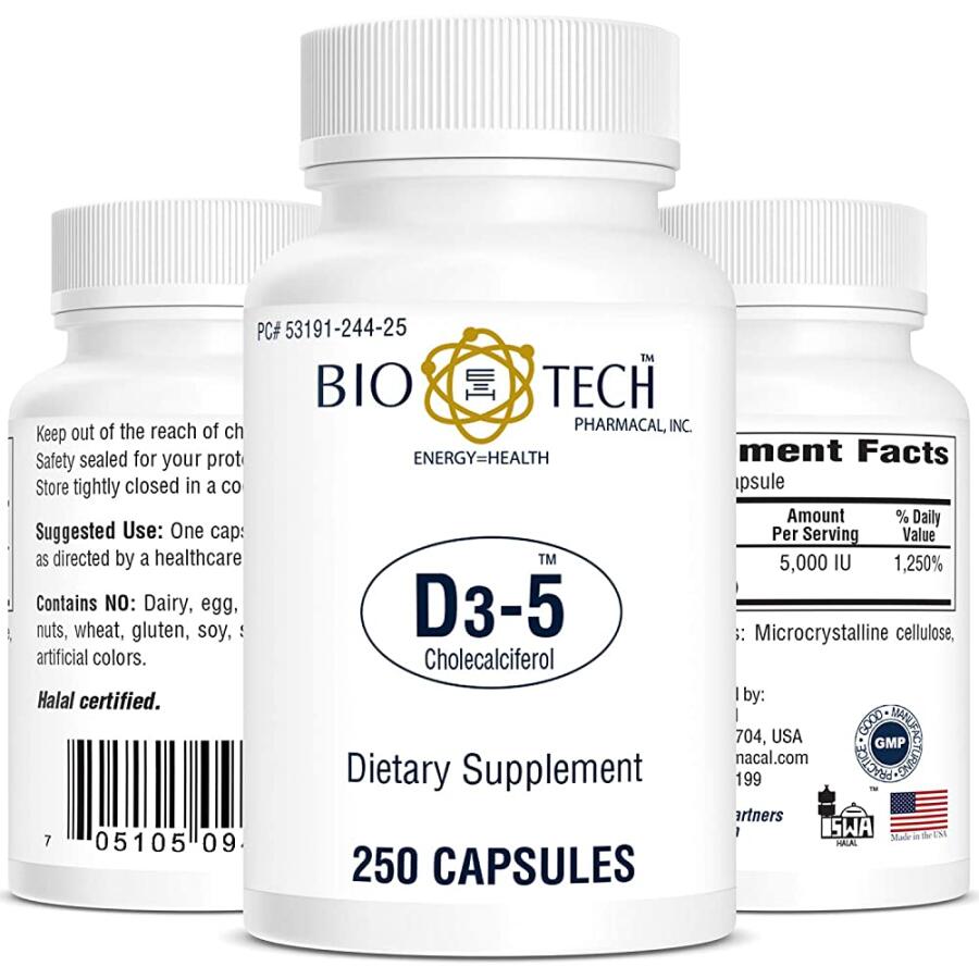 [아마존 공식]Bio-Tech Pharmacal <b>비타민 D</b>3 (D3 5k IU, 250개)