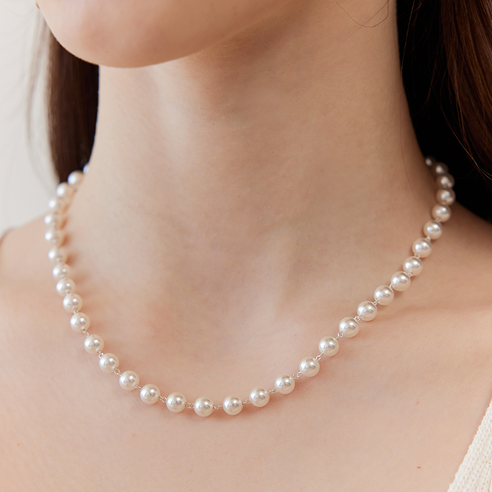 [르웨] [6mm+10mm 진주귀걸이 증정]_ Swarovski pearl tail necklace