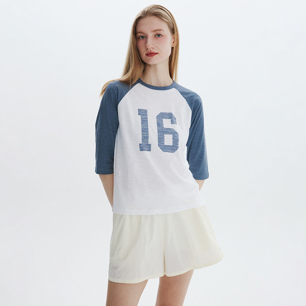 [클로브] [26SM clove] Raglan Baseball T-Shirt (Smoke Blue)
