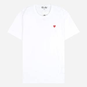 [꼼데가르송]6S AX T304 051 2 스몰 레드 하트 반팔 티셔츠 화이트
