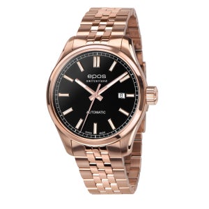 [에포스]타임리스 노블 데이트 골드 블랙 다이얼 스틸 41mm