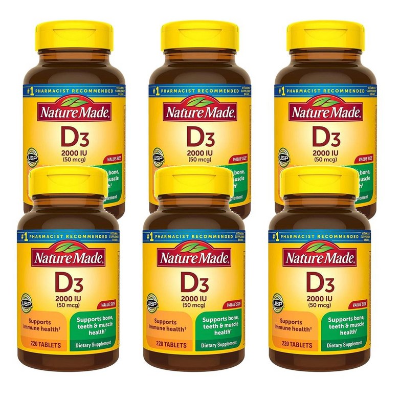 Nature Made 네이처메이드 비타민 D3 2000IU 50mcg 100정 6개