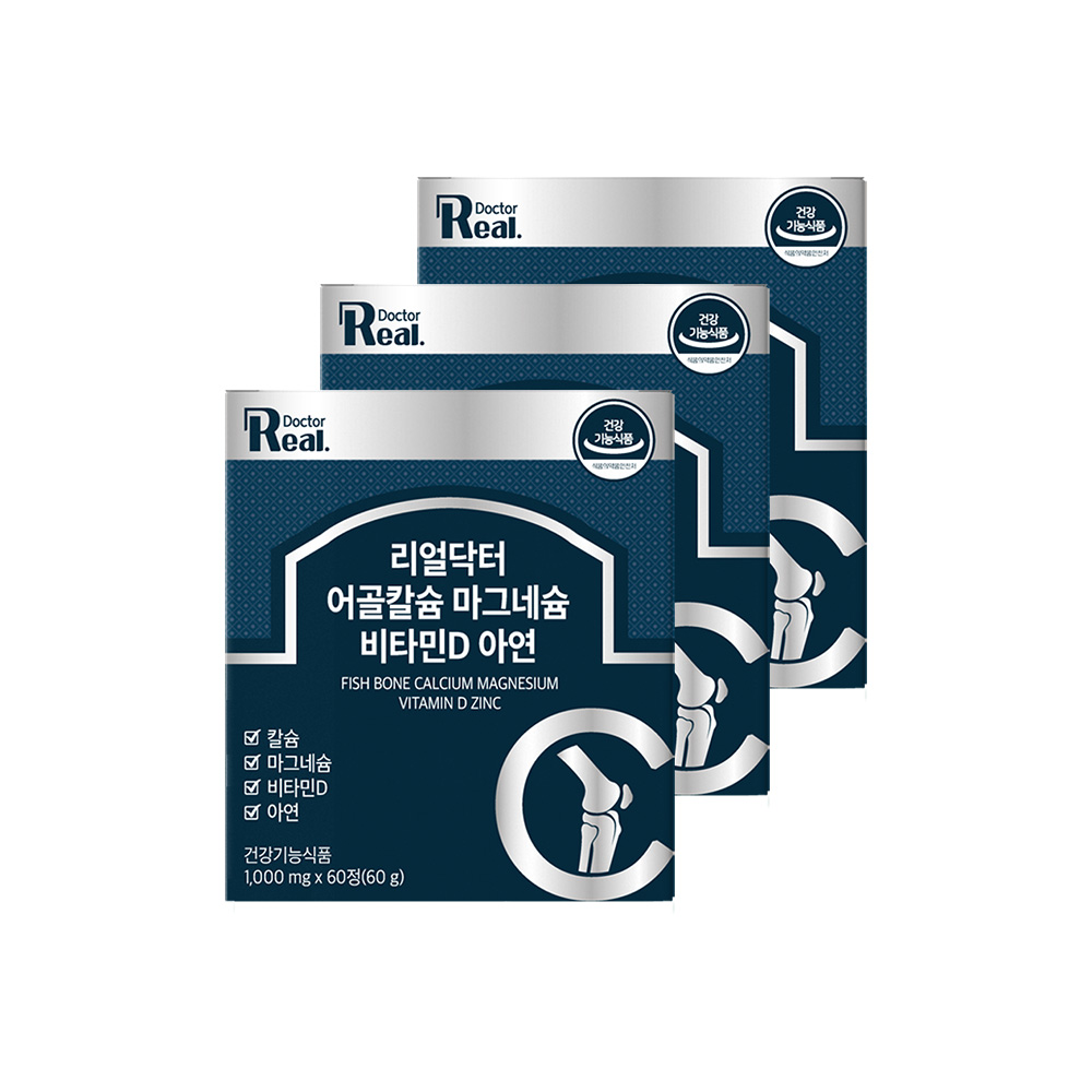 리얼닥터 어골칼슘 마그네슘 비타민D 아연 영양제 60g
