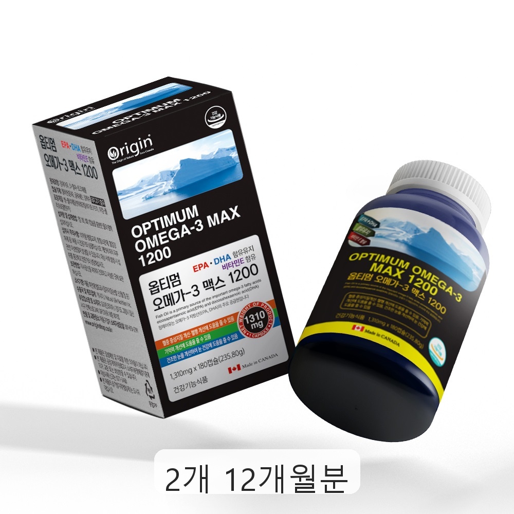 오리진 옵티멈 오메가-3 맥스 1200 180정 2개