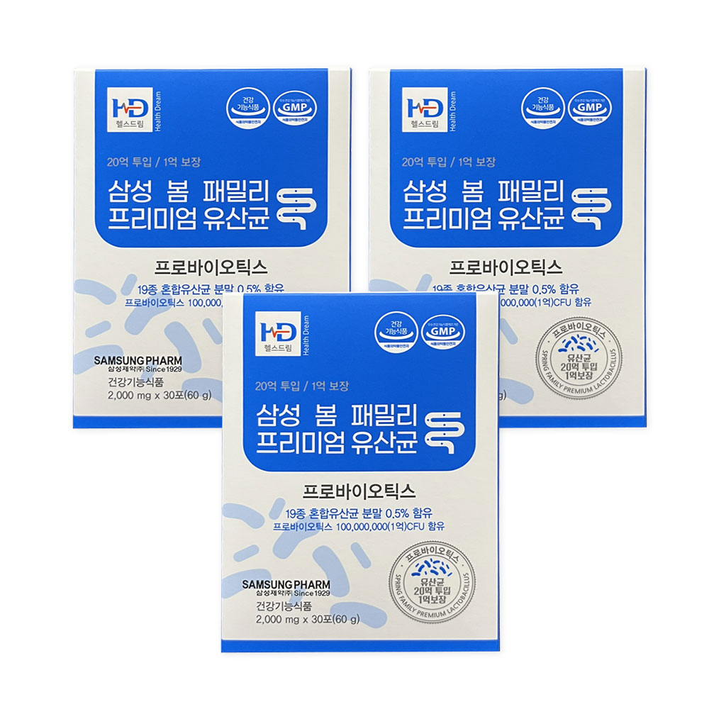 코오롱제약 봄패밀리 프리미엄 프로바이오틱스 유산균 2g 1개 90회분
