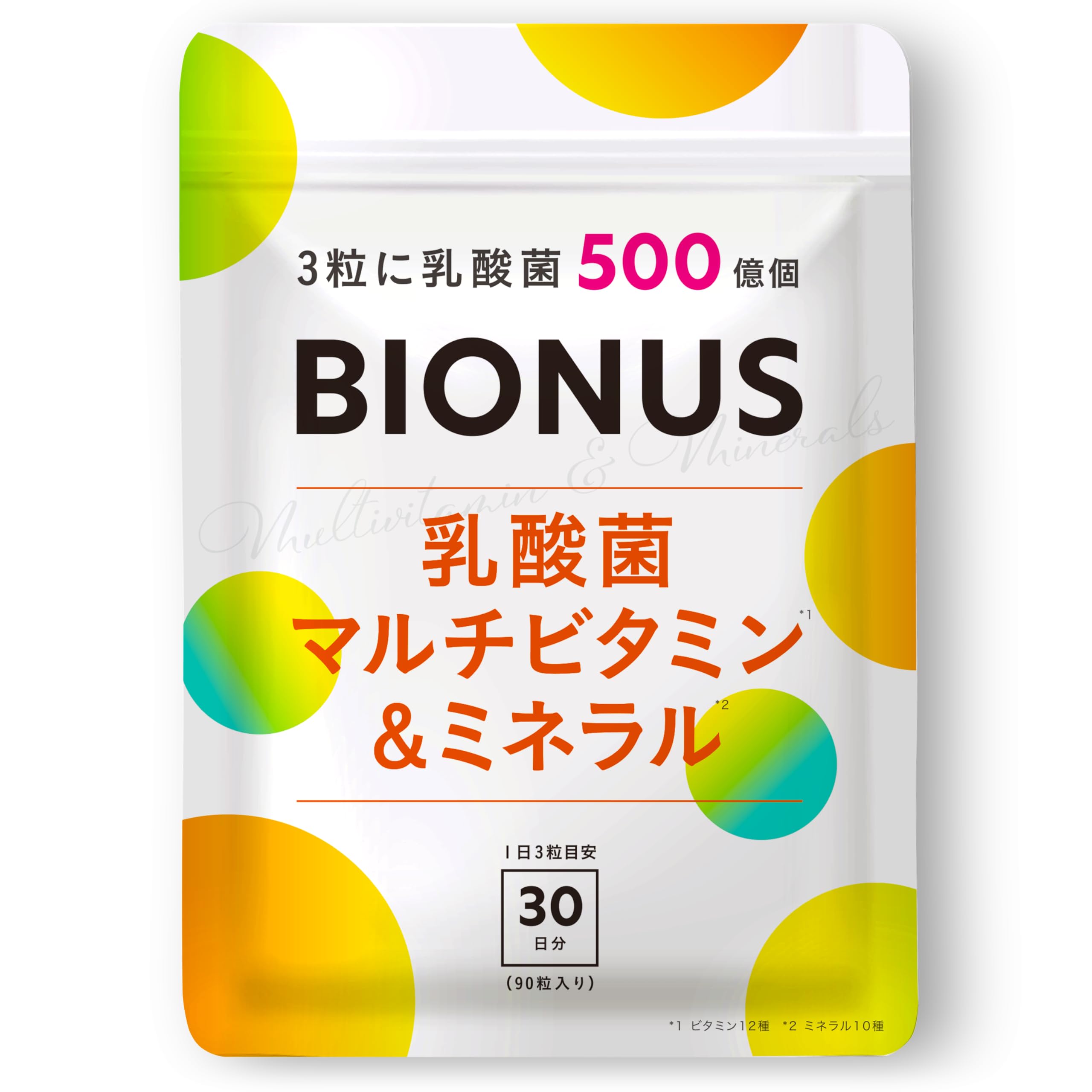 BIONUS 30 90 500 A B C D E 멀티 비타민 미네랄 일분 마리 유산균 억 개 비오나스