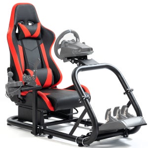 마라다 G29 레이싱 시뮬레이터 콕핏 (좌석 포함) - /Logitech//PC G25 G27 T300RS 호환, 초강력 합금강 스티어링 휠 스탠드 (휠, 페달, 핸드브레이크