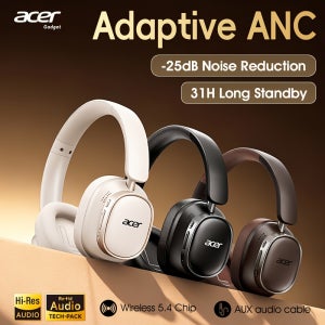Acer 2026 신형 OHR633 듀얼 피드 노이즈 캔슬링 무선 오버이어 헤드폰 ANC 액티브 노이즈 캔슬링 딥 베이스 스테레오 초장시간 배터리 수명 편안한 이어클로스 러닝