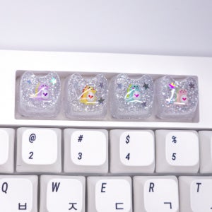 반짝이 공룡 포인트키캡, 아티산키캡 키보드 키캡 데스크테리어, 꾸로 (KKURO)