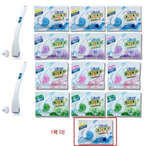 이지드롭 변기클리너 핸들2개+리필13팩(12p/팩)+체험분12p 총168회분 TV상품