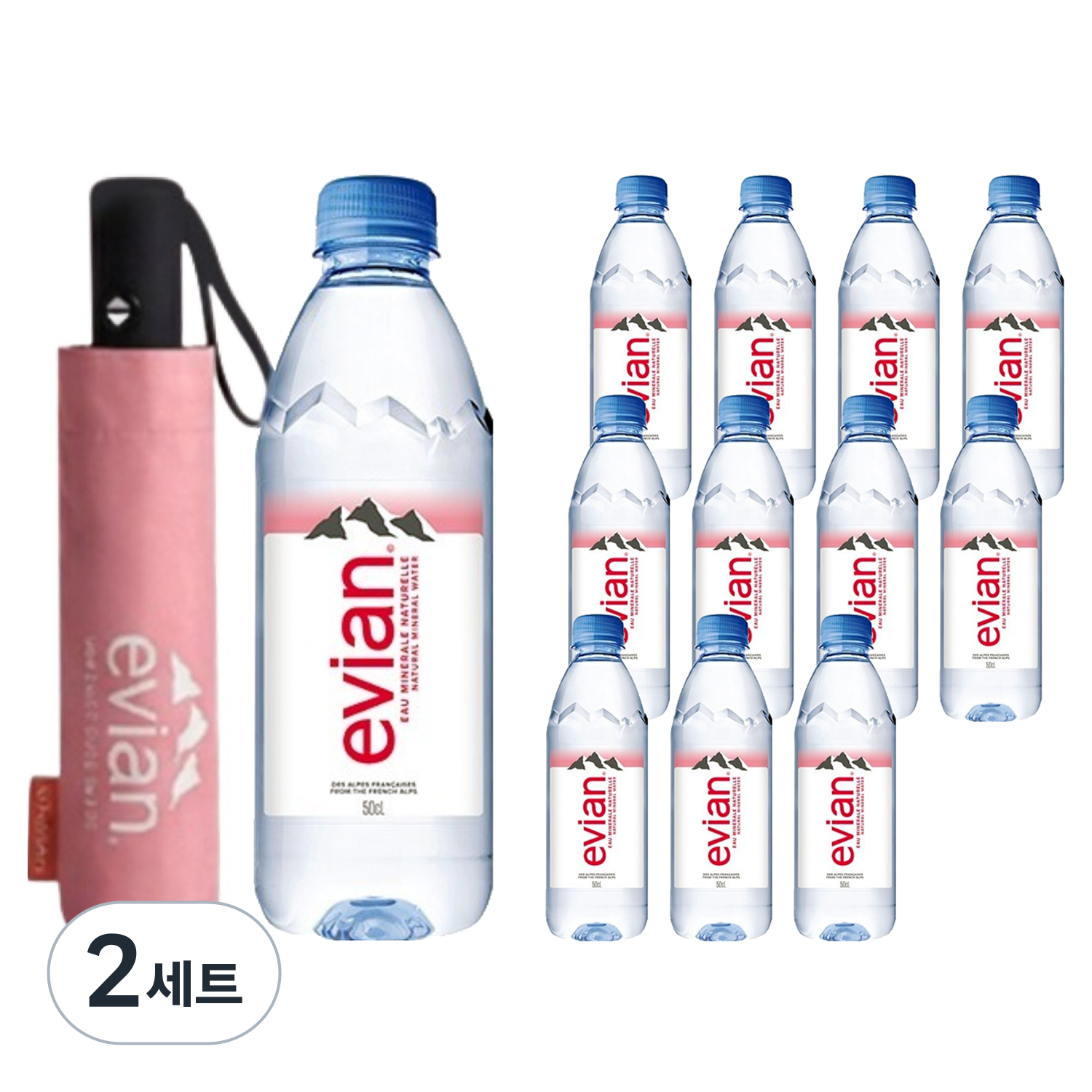 에비앙 생수 500ml x 12p + 우산 세트 (19,800원) (와우무료)