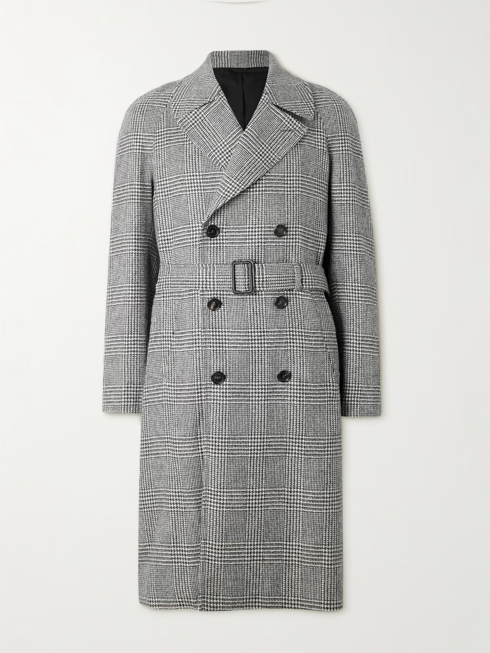 코리도 26 FW 다발로스 프린스 오브 웨일즈 체크 알파카 더블 브레스트 오버코트 블랙 DE PETRILLO TP571322952