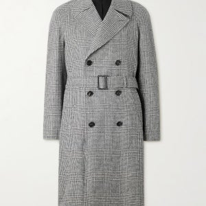 코리도 26 FW 다발로스 프린스 오브 웨일즈 체크 알파카 더블 브레스트 오버코트 블랙 DE PETRILLO TP571322952