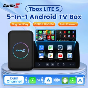CarlinKit HDMI 안드로이드 TV 박스 5-in-1 무선 어댑터, 넷플릭스 IPTV 무선 안드로이드 오토 및 카플레이 동글 지원 (차량용 라디오)