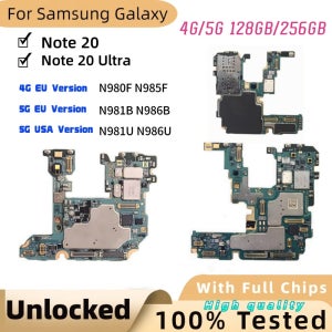 EU/USA 버전 언락 마더보드 삼성 갤럭시 N20 / 노트 20 울트라 4G N980F N985F 5G N986B N986U N981U N981B 로직 보드