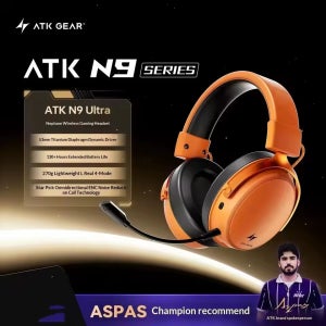 ATK N9 2.4GHz 무선 게이밍 헤드셋(PS5 PS4 PC Mac용 마이크 포함) Playstation 블루투스 게이밍 헤드폰(마이크 포함)