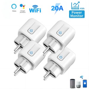 16A/20A EU 스마트 소켓은 Tuya APP와 호환됩니다. 전력 모니터링 기능이 있는 WiFi 스마트 플러그, 타이밍 음성 제어, Alexa Google Assistant 지