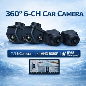360도 버드뷰 차량 카메라 3D 6채널 AHD 1080P 광각 야간 투시 IP68 방수 서라운드 뷰 시스템 (자동차, SUV, 트럭용)