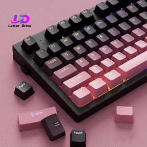 체리 Mx 스위치 기계식 키보드용 블랙 핑크 그라디언트 키캡 OEM 프로파일 PBT 키캡 백라이트 RGB 게이머 ISO 레이아웃 키캡