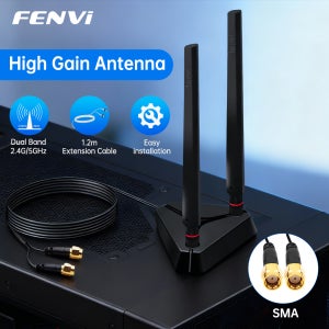 FENVI 고이득 안테나 확장형 듀얼 밴드 2.4G/5Ghz AX210 AX200 BE200 WiFi 카드 PC PCI-E 어댑터 무선 라우터 AP용