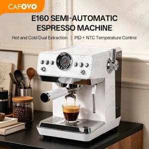 CAFOVO E160 58mm 반자동 에스프레소 머신, PID 온도 조절 기능 및 바리스타 라떼 아이스 아메리카노용 콜드브루 커피 메이커