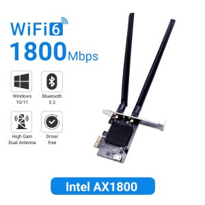 WALRAM WiFi6E Intel AX1800 Bluetooth 5.3 트리플 밴드 2.4G/5.8GHz WiFi 카드 802.11 PCI Express 무선 네트워크 어댑터 P