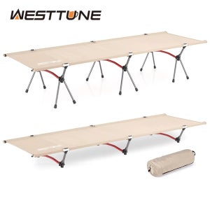 WESTTUNE 캠핑 침대 휴대용 접이식 침대 야외 하이킹 배낭 여행을위한 초경량 알루미늄 합금 슬리핑 침대